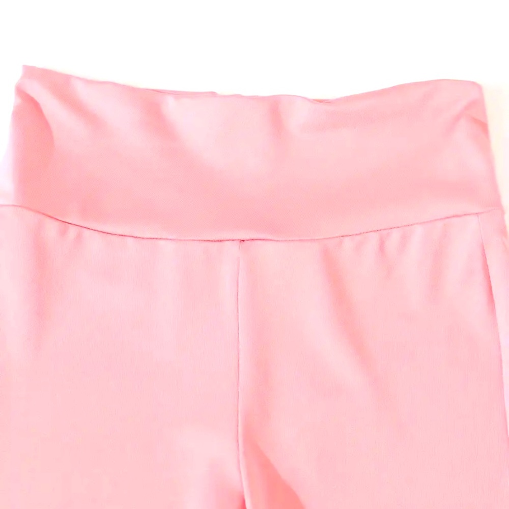 💚💛 3pcs Girls Elegant Slim Fit Solid Color Knitted Pants Set -